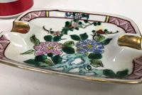 Pair Of Vintage Japanese Painted Ashtrays Pair Of Vintage Japanese Painted Ashtrays